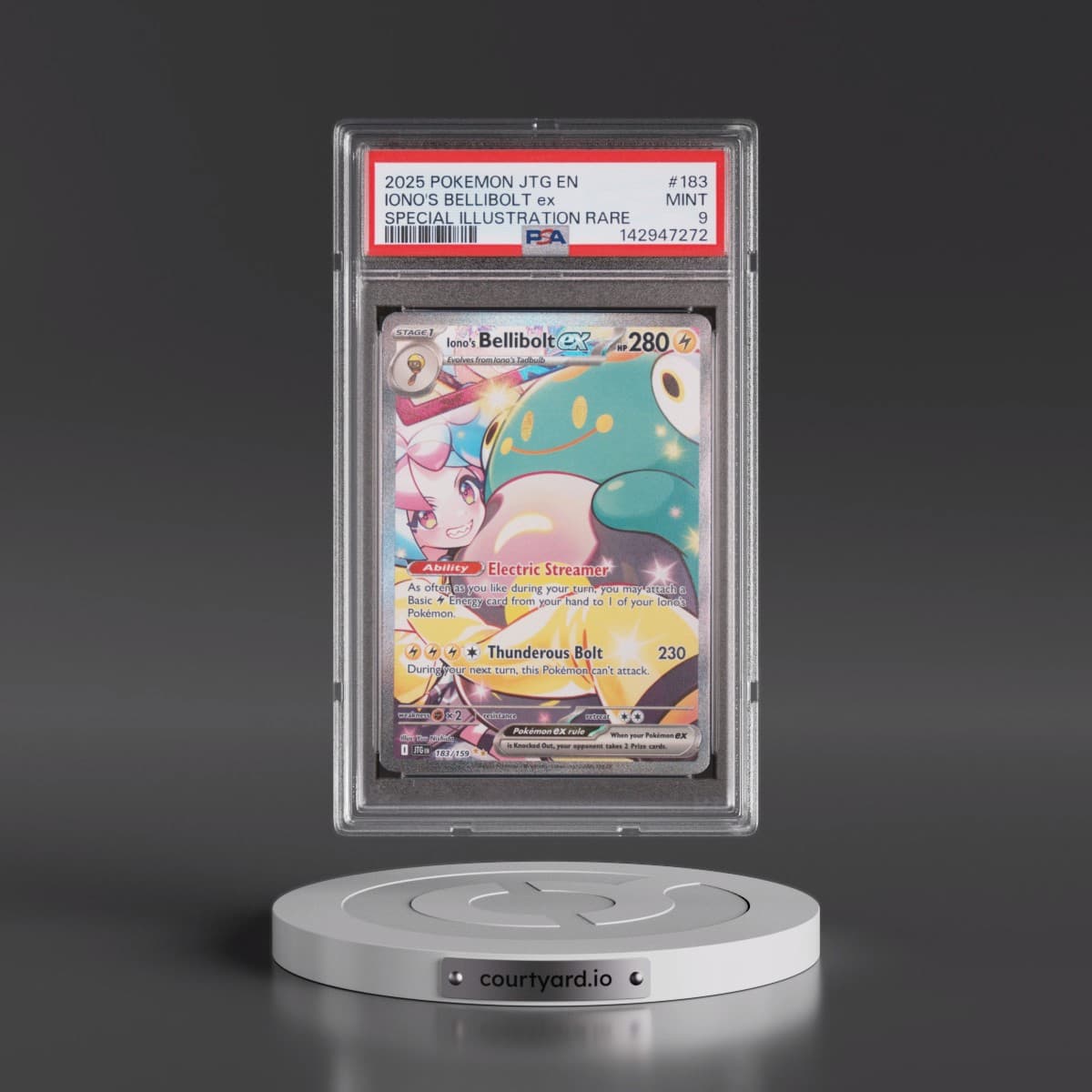2025 Pokémon Jtg EN-Journey Together #183 Iono's Bellibolt EX - Holo Special Illustration Rare (PSA 9 MINT)