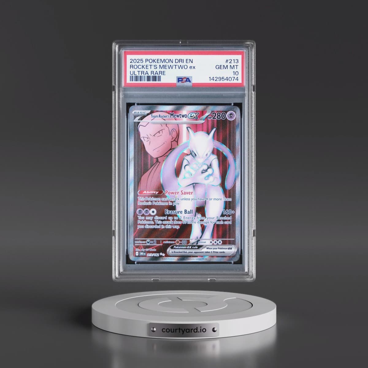 2025 Pokémon Dri EN-Destined Rivals #213 Team Rocket's Mewtwo EX - Holo Ultra Rare (PSA 10 GEM MINT)