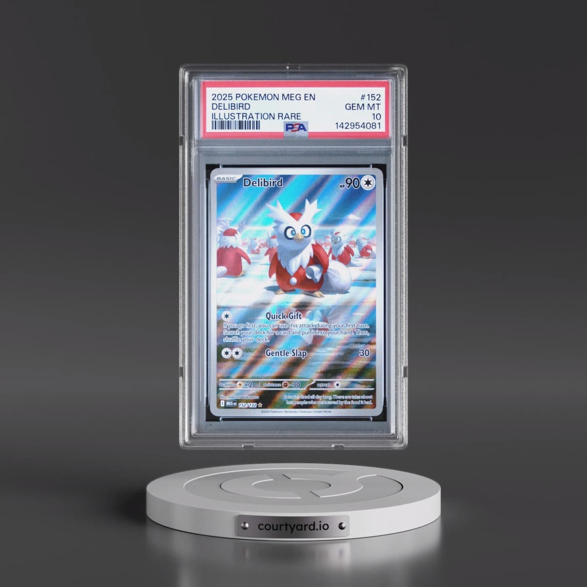 2025 Pokémon Meg EN-Mega Evolution #152 Delibird - Illustration Rare (PSA 10 GEM MINT)