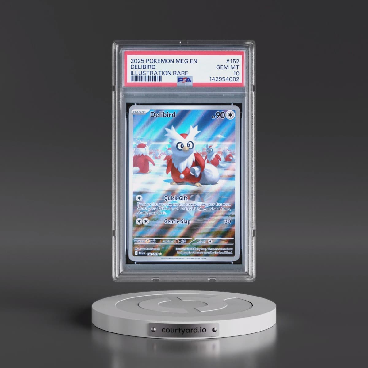2025 Pokémon Meg EN-Mega Evolution #152 Delibird - Illustration Rare (PSA 10 GEM MINT)