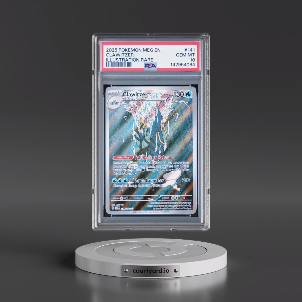 2025 Pokémon Meg EN-Mega Evolution #141 Clawitzer - Illustration Rare (PSA 10 GEM MINT)