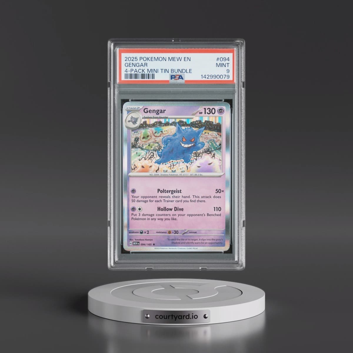 2025 Pokémon Promo #094 Gengar - 4-Pack Mini Tin Bundle (PSA 9 MINT)
