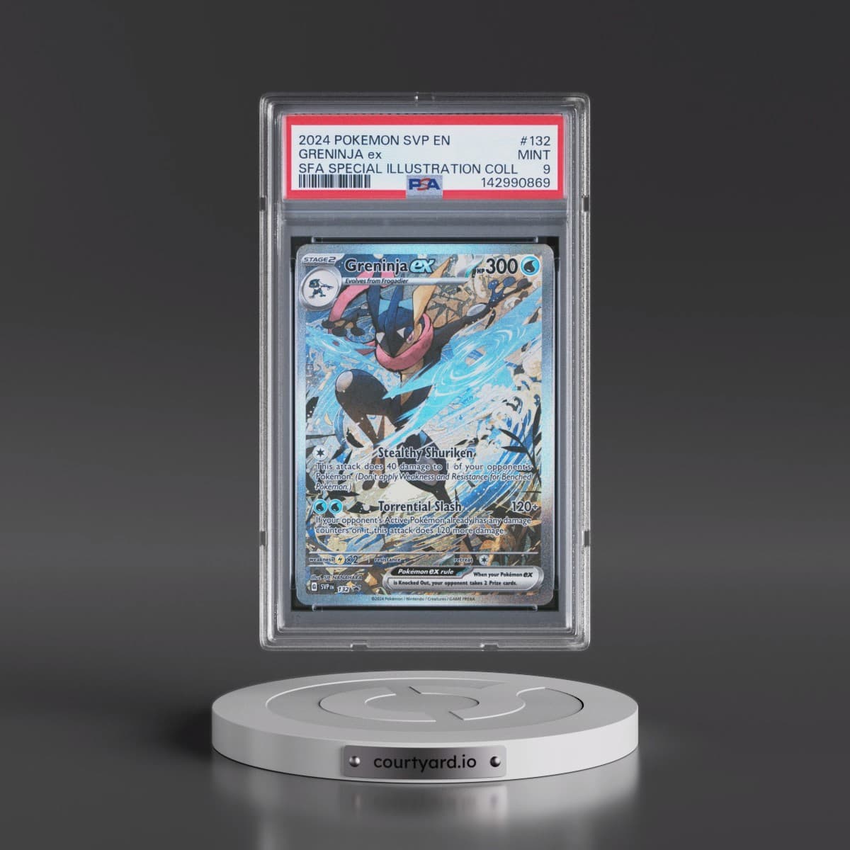 2024 Pokémon Svp EN-SV Black Star Promo #132 Greninja EX - Holo Shrouded Fable Special Illustration Collection (PSA 9 MINT)