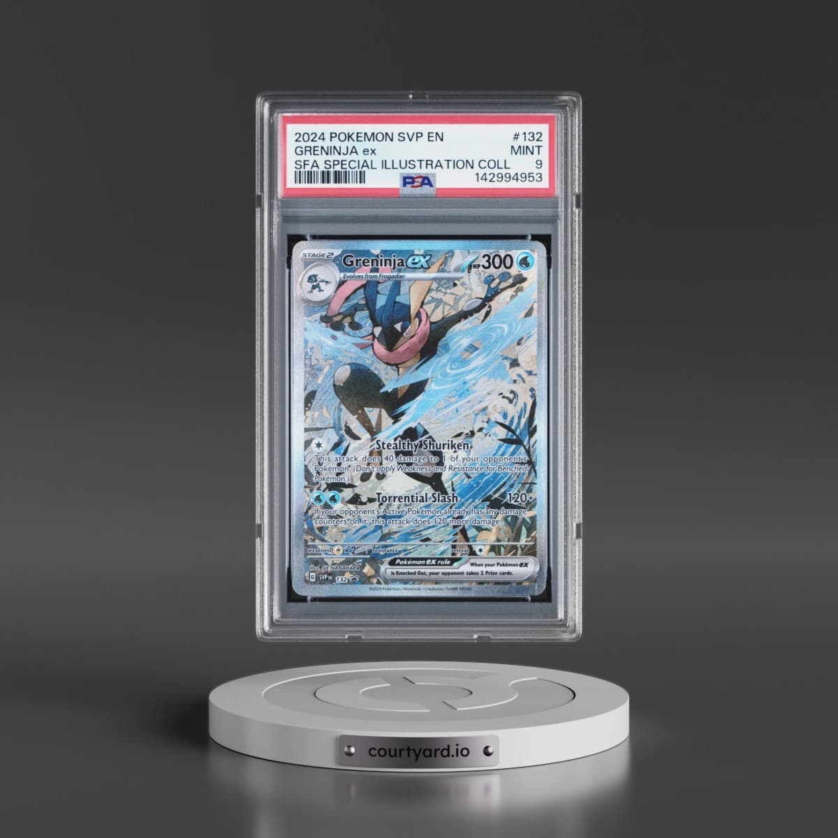 2024 Pokémon Svp EN-SV Black Star Promo #132 Greninja EX - Holo Shrouded Fable Special Illustration Collection (PSA 9 MINT)