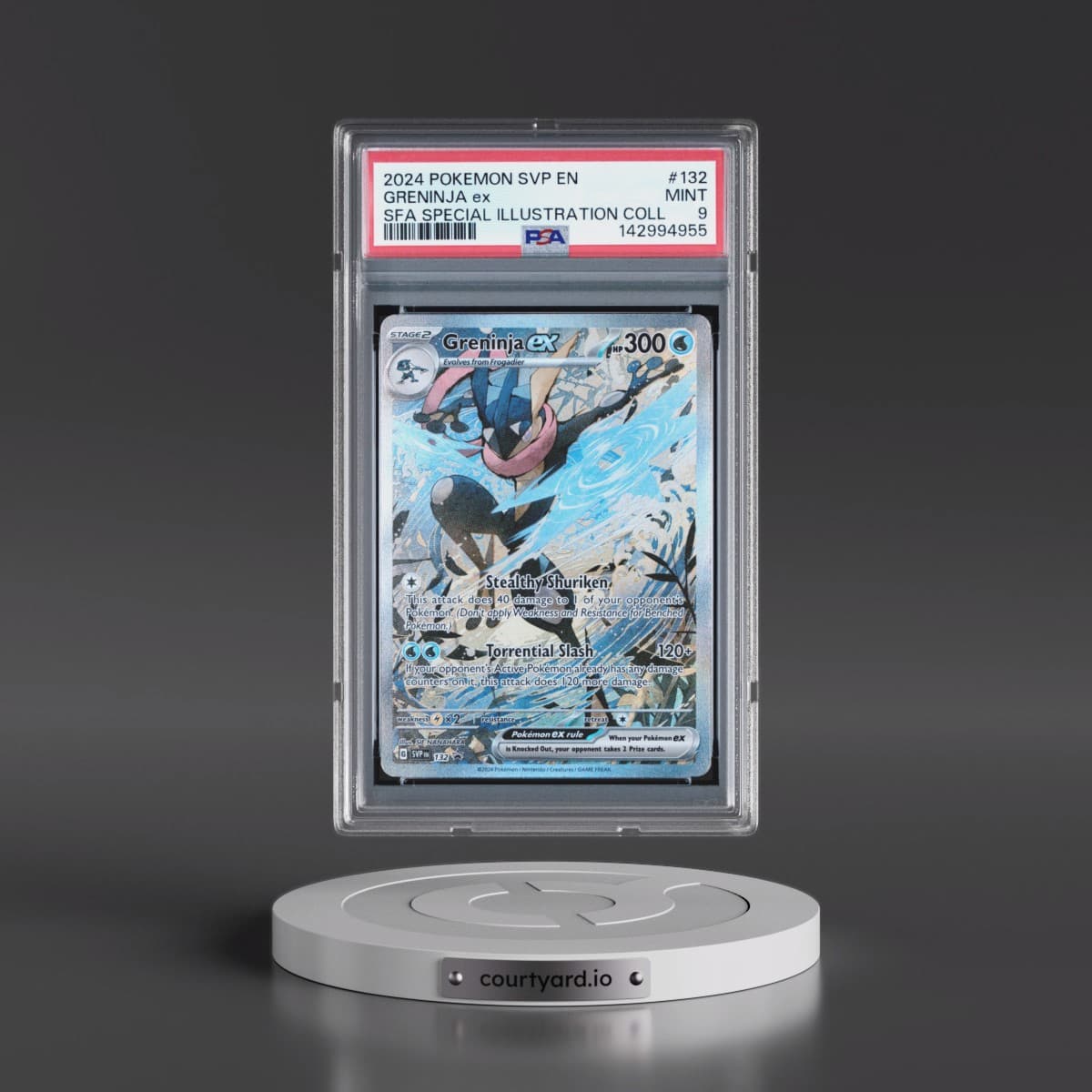 2024 Pokémon Svp EN-SV Black Star Promo #132 Greninja EX - Holo Shrouded Fable Special Illustration Collection (PSA 9 MINT)