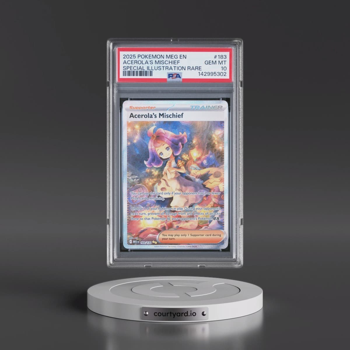 2025 Pokémon Meg EN-Mega Evolution #183 Acerola's Mischief - Special Illustration Rare (PSA 10 GEM MINT)