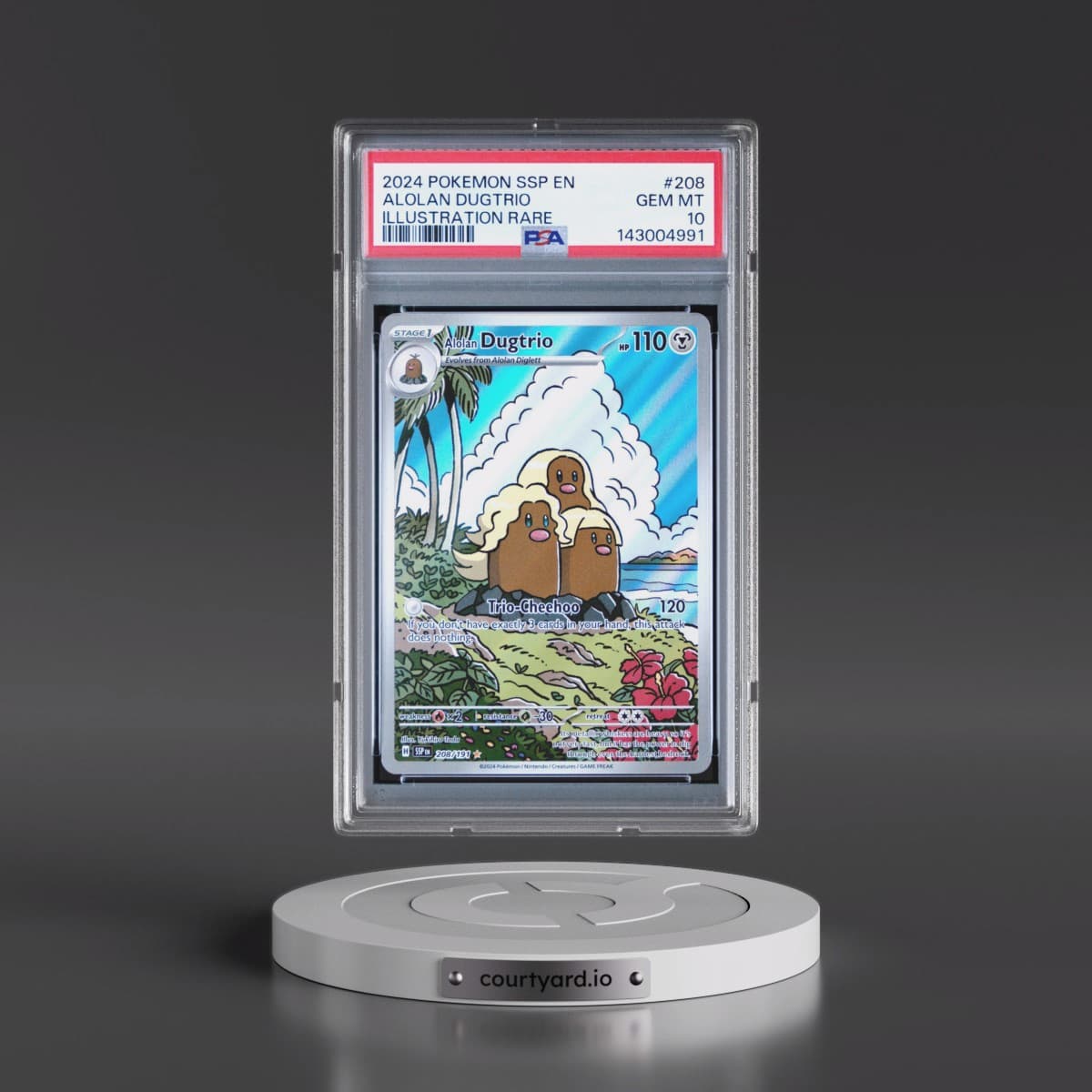 2024 Pokémon Ssp EN-Surging Sparks #208 Alolan Dugtrio - Illustration Rare (PSA 10 GEM MINT)