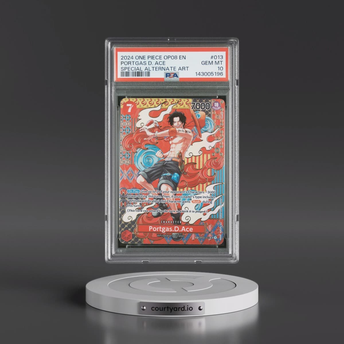 2024 One Piece OP08-Two Legends #013 Portgas D. Ace - Special Alternate Art (PSA 10 GEM MINT)