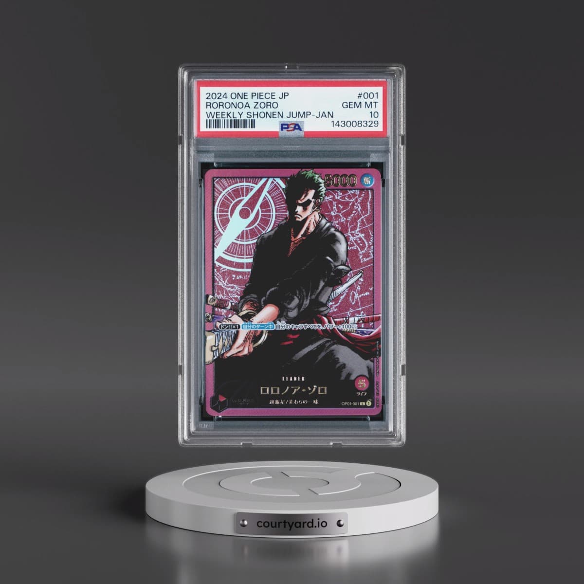 2024 One Piece Japanese Promos #001 Roronoa Zoro - Weekly Shonen Jump-January (PSA 10 GEM MINT)