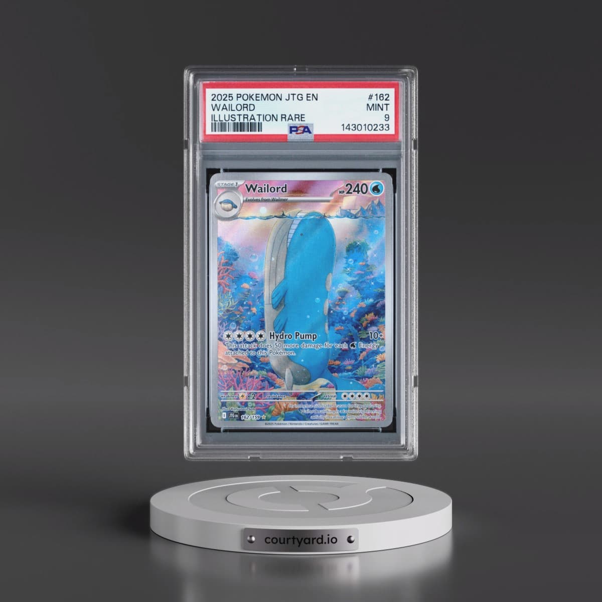 2025 Pokémon Jtg EN-Journey Together #162 Wailord - Illustration Rare (PSA 9 MINT)