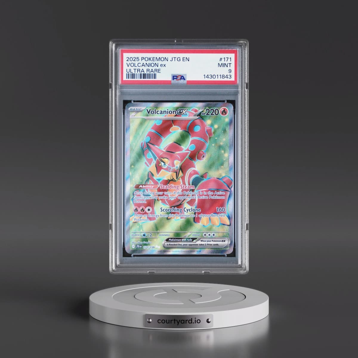 2025 Pokémon Jtg EN-Journey Together #171 Volcanion EX - Holo Ultra Rare (PSA 9 MINT)