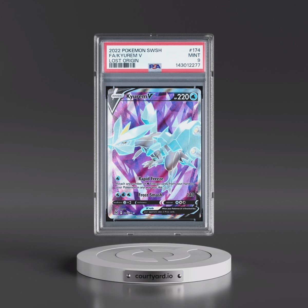 2022 Pokémon SWSH Lost Origin #174 Kyurem V - Full Art Holo (PSA 9 MINT)