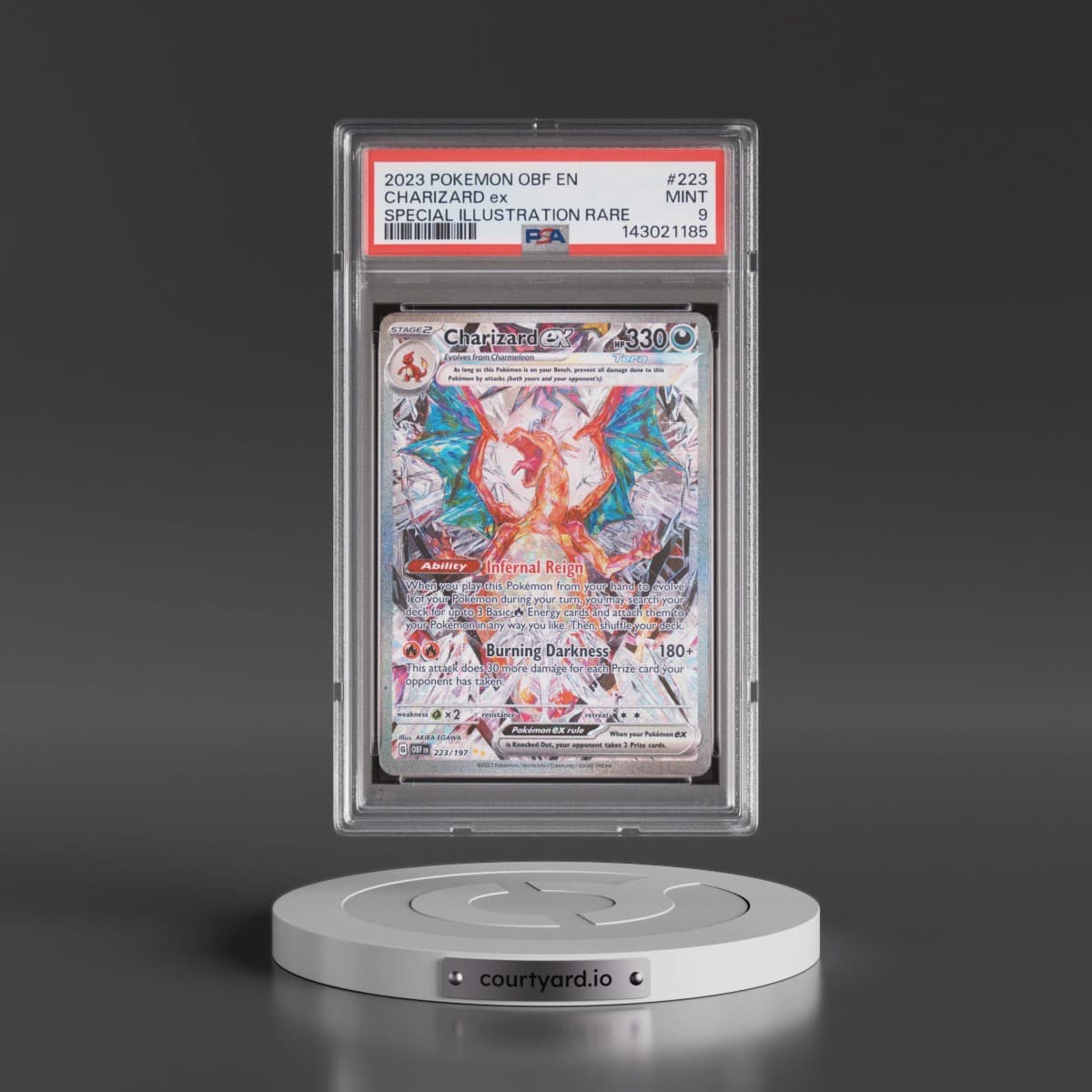 2023 Pokémon Obf EN-Obsidian Flames #223 Charizard EX - Holo Special Illustration Rare (PSA 9 MINT)