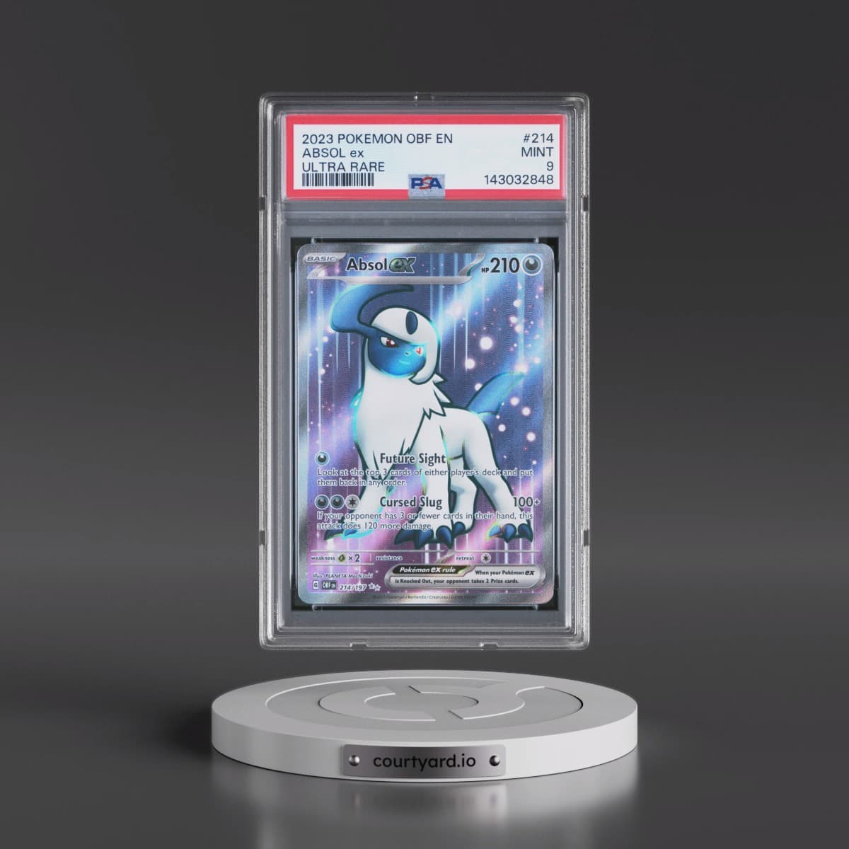 2023 Pokémon Obf EN-Obsidian Flames #214 Absol EX - Holo Ultra Rare (PSA 9 MINT)