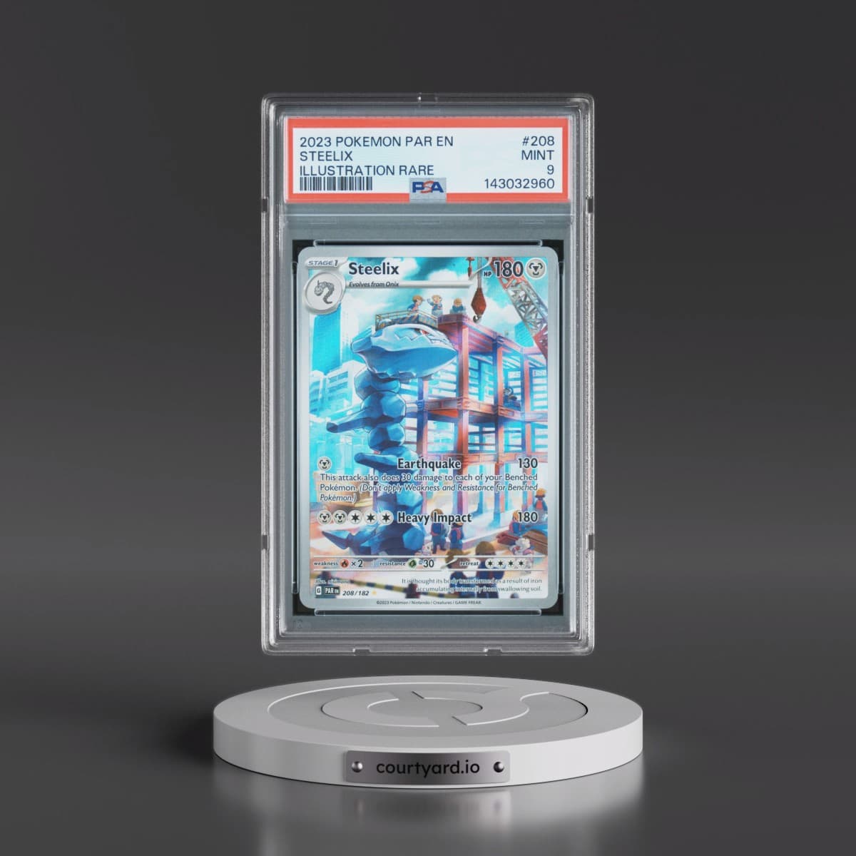 2023 Pokémon Par EN-Paradox Rift #208 Steelix - Illustration Rare (PSA 9 MINT)