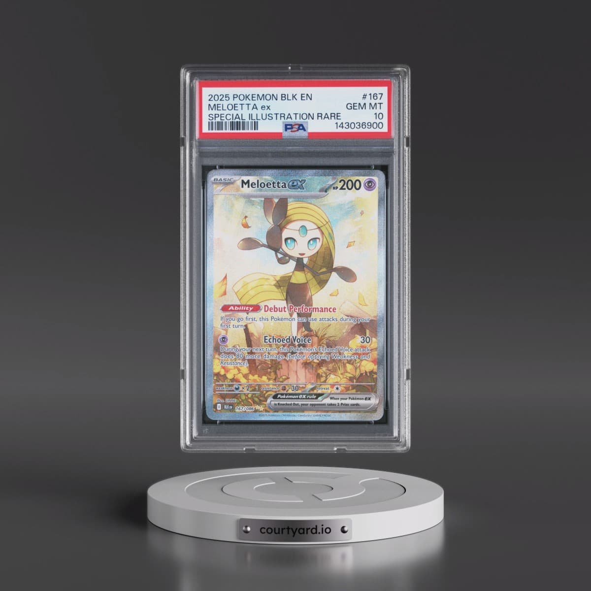 2025 Pokémon Blk EN-Black Bolt #167 Meloetta EX - Holo Special Illustration Rare (PSA 10 GEM MINT)