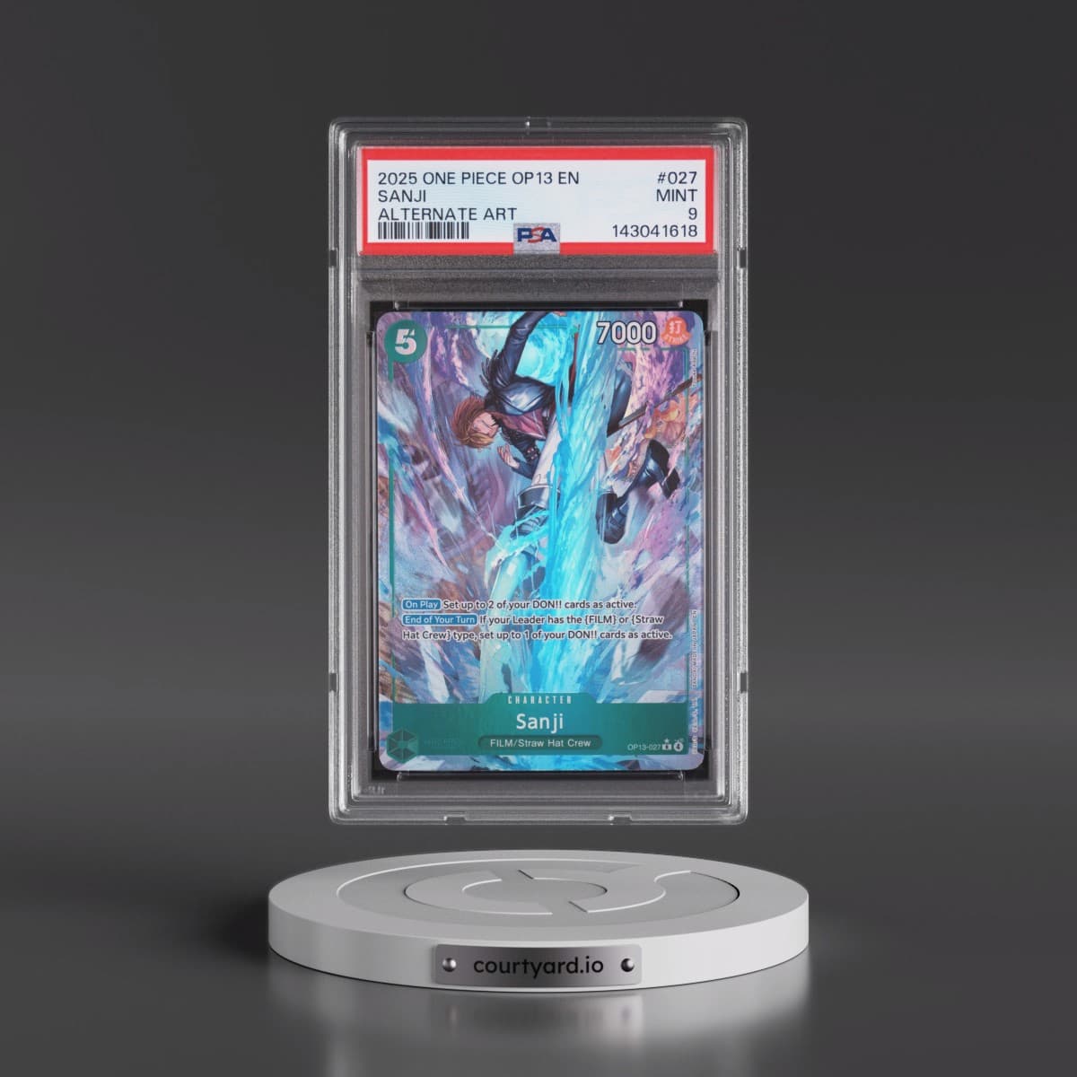 2025 One Piece OP13-Carrying on His Will #027 Sanji - Alternate Art (PSA 9 MINT)