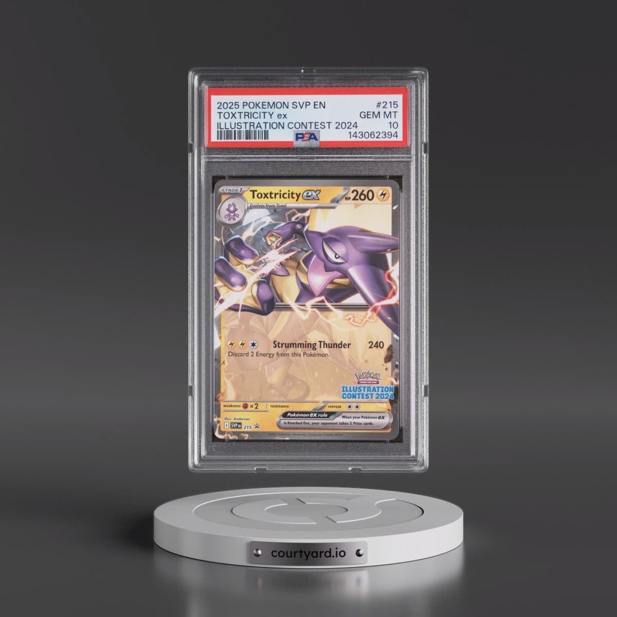 2025 Pokémon Svp EN-SV Black Star Promo #215 Toxtricity EX - Holo Illustration Contest 2024 (PSA 10 GEM MINT)