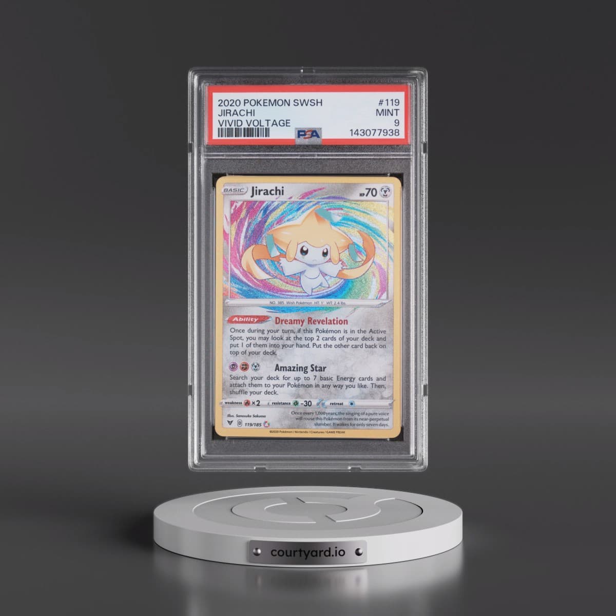 2020 Pokémon Sword & Shield Vivid Voltage #119 Jirachi (PSA 9 MINT)