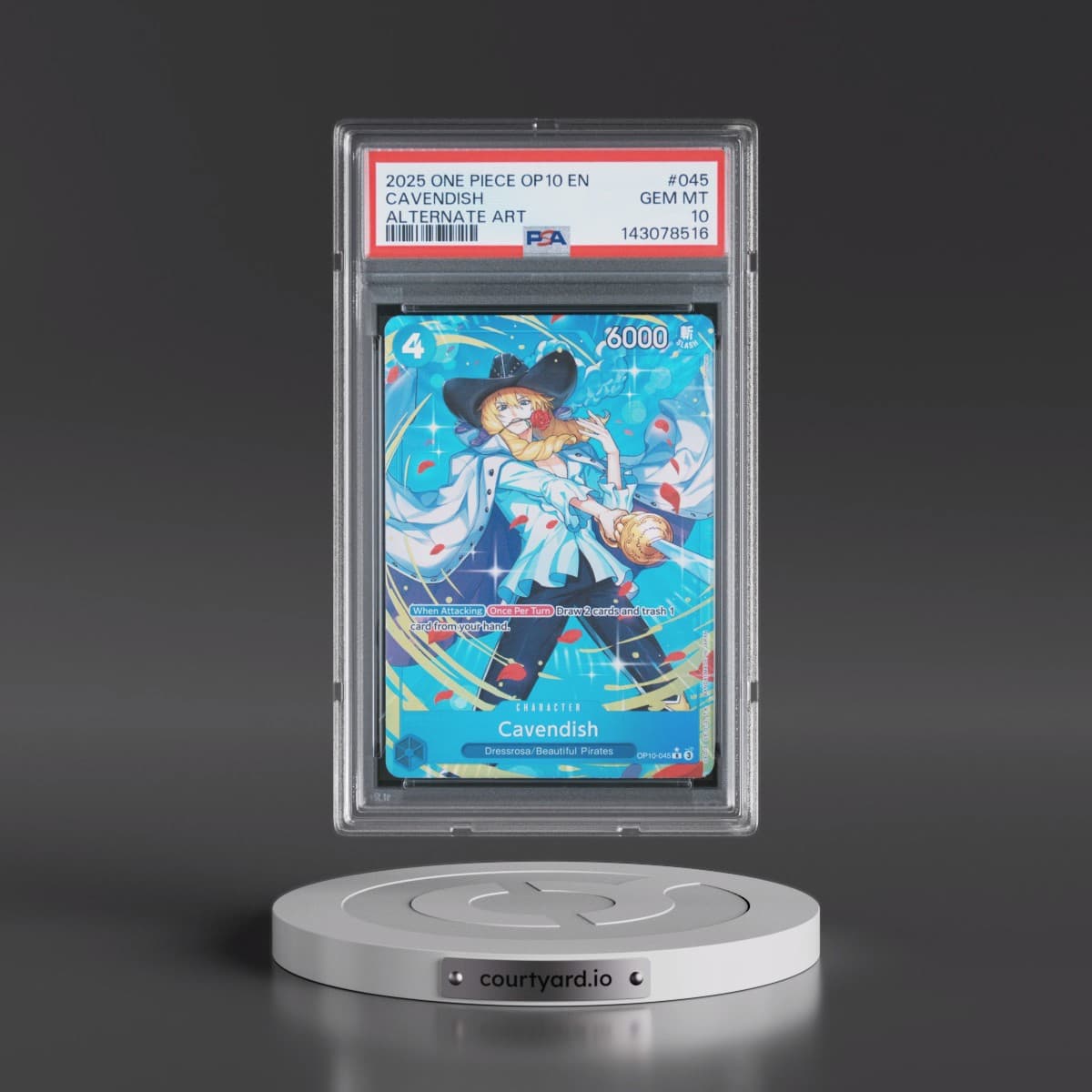 2025 One Piece OP10-Royal Blood #045 Cavendish - Alternate Art (PSA 10 GEM MINT)