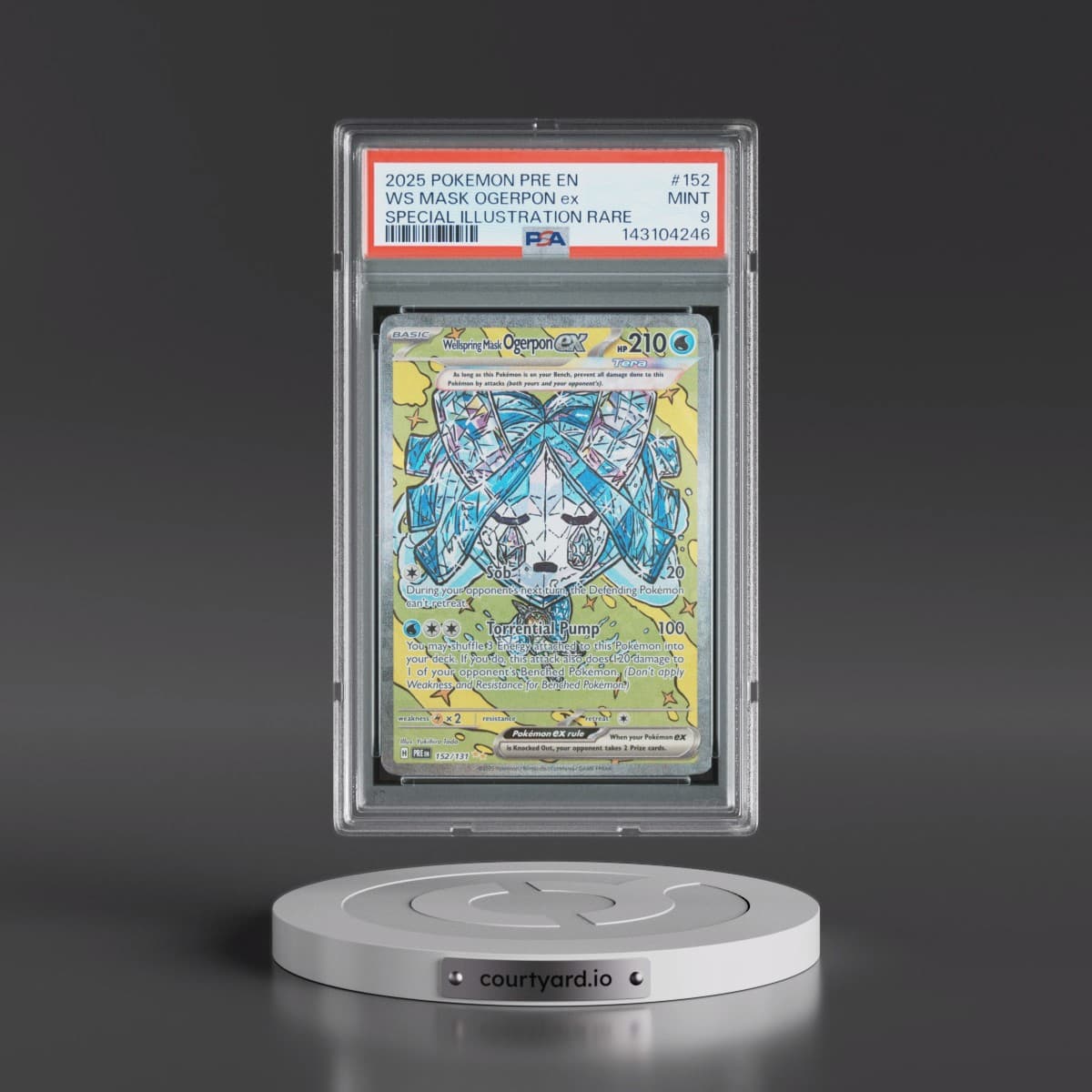 2025 Pokémon Pre EN-Prismatic Evolutions #152 Wellspring Mask Ogerpon EX - Holo Special Illustration Rare (PSA 9 MINT)