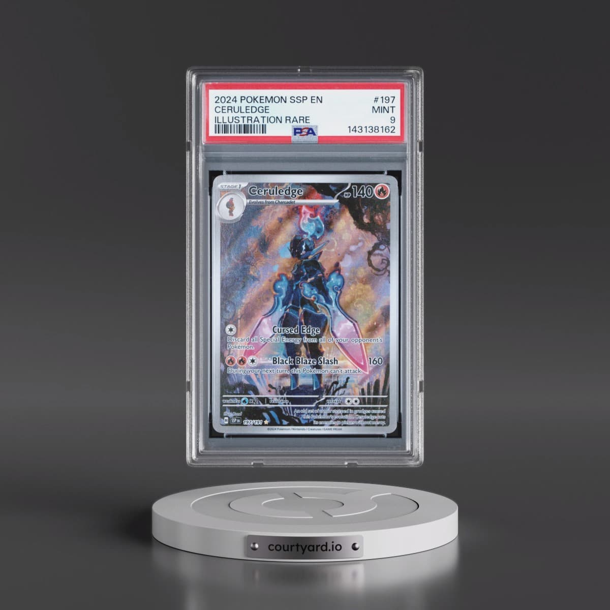 2024 Pokémon Ssp EN-Surging Sparks #197 Ceruledge - Illustration Rare (PSA 9 MINT)