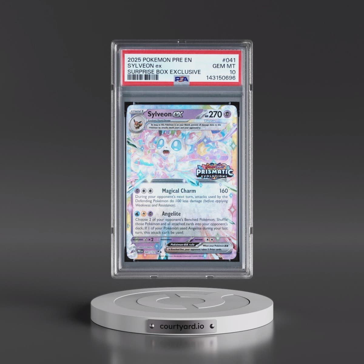 2025 Pokémon Pre EN-Prismatic Evolutions #041 Sylveon EX - Holo Surprise Box Exclusive (PSA 10 GEM MINT)