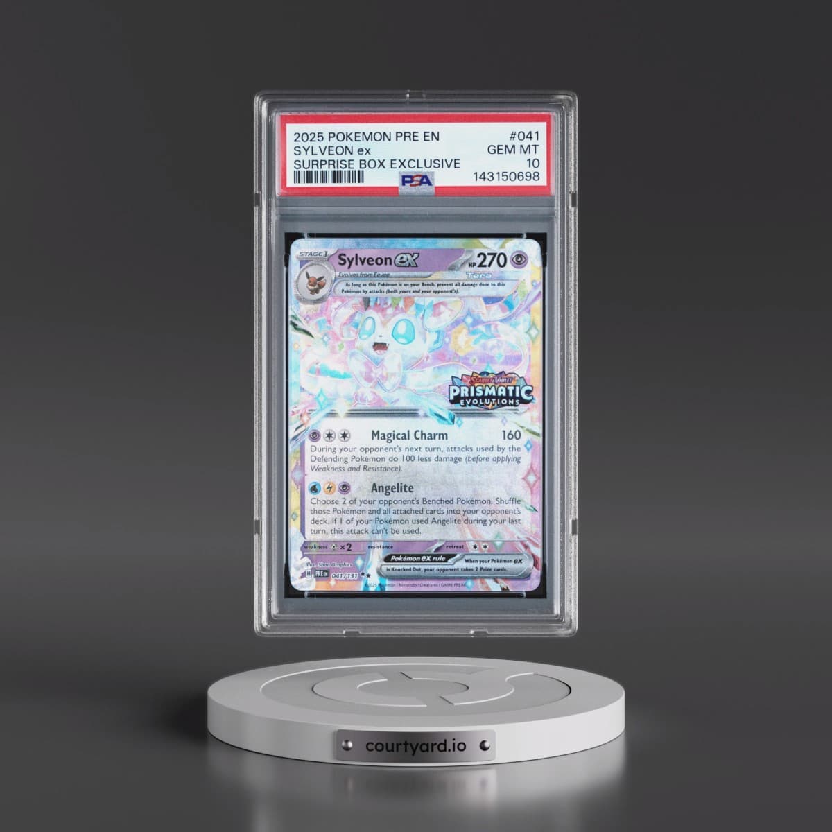 2025 Pokémon Pre EN-Prismatic Evolutions #041 Sylveon EX - Holo Surprise Box Exclusive (PSA 10 GEM MINT)