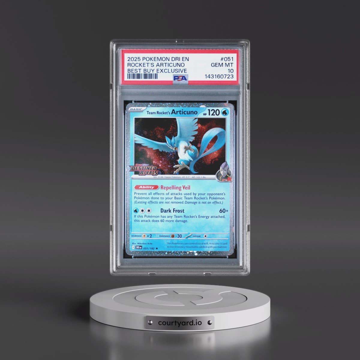 2025 Pokémon Dri EN-Destined Rivals #051 Team Rocket's Articuno - Best Buy Exclusive (PSA 10 GEM MINT)