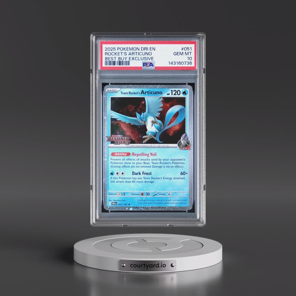 2025 Pokémon Dri EN-Destined Rivals #051 Team Rocket's Articuno - Best Buy Exclusive (PSA 10 GEM MINT)