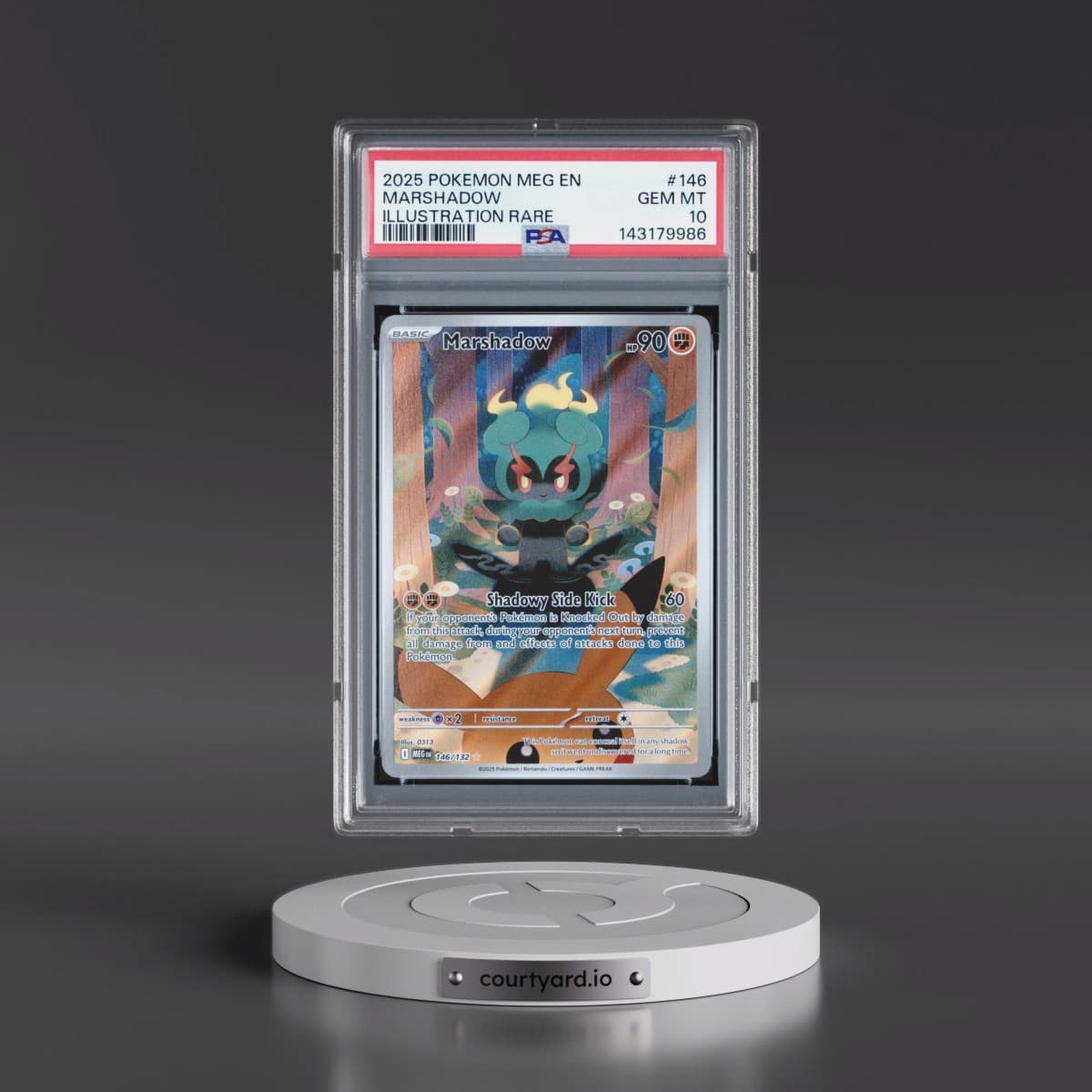2025 Pokémon Meg EN-Mega Evolution #146 Marshadow - Illustration Rare (PSA 10 GEM MINT)