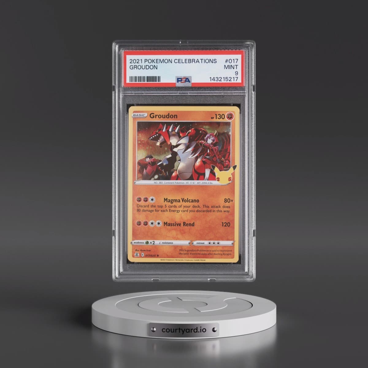 2021 Pokémon Celebrations #017 Groudon (PSA 9 MINT)