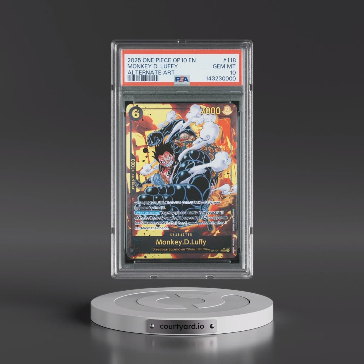 2025 One Piece OP10-Royal Blood #118 Monkey D. Luffy - Alternate Art (PSA 10 GEM MINT)