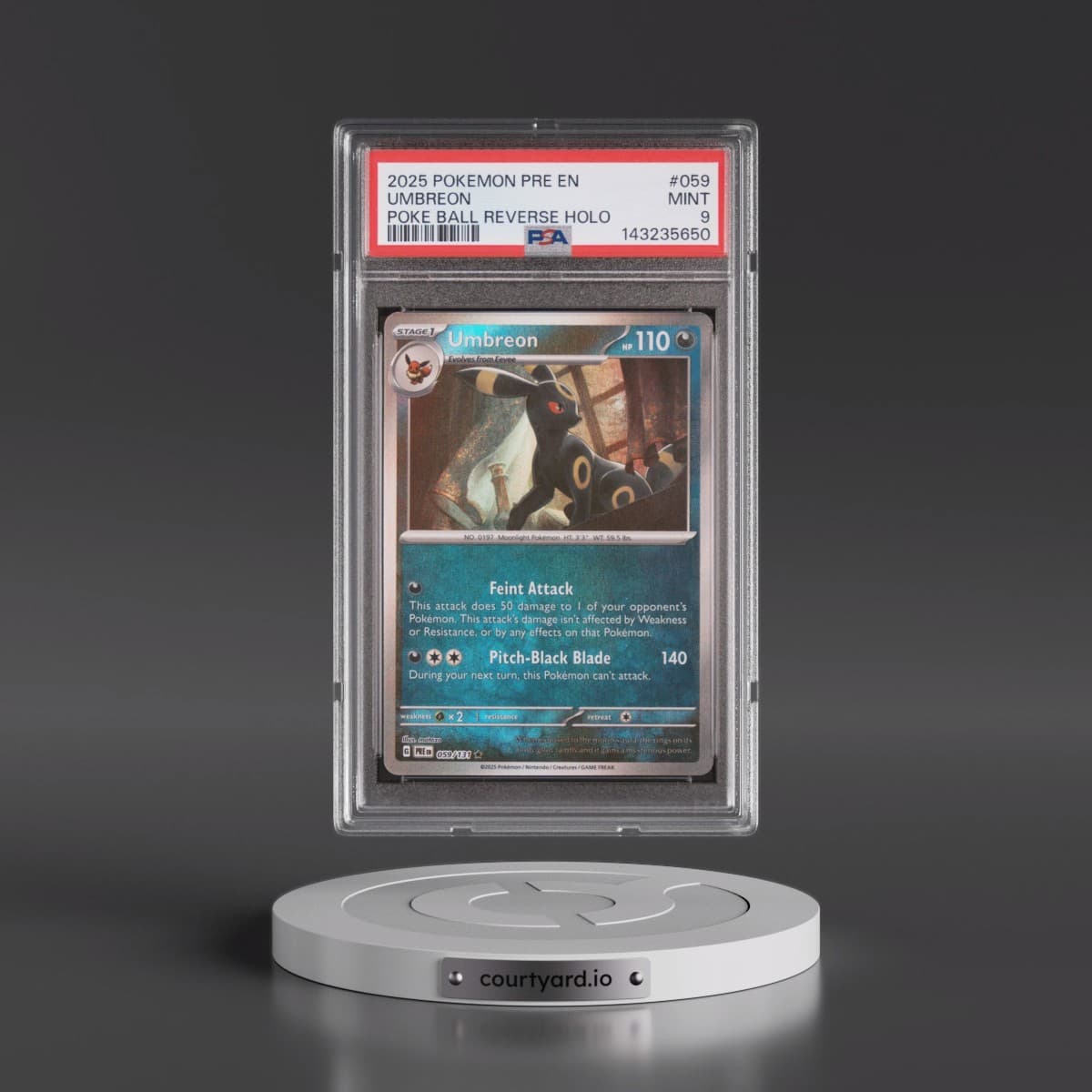 2025 Pokémon Pre EN-Prismatic Evolutions #059 Umbreon - Reverse Holo Poke Ball (PSA 9 MINT)