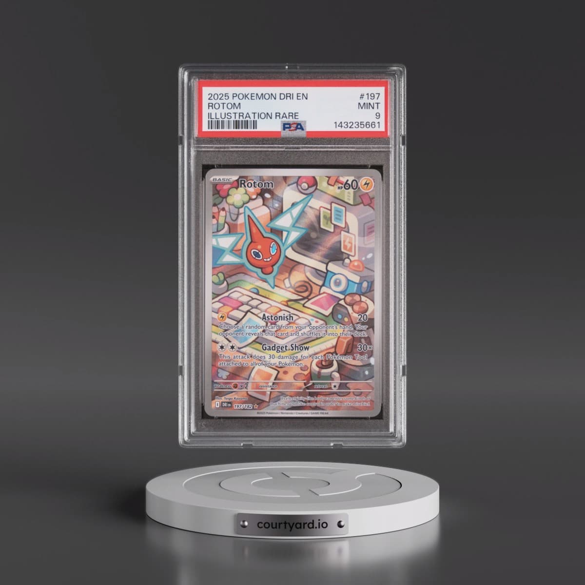 2025 Pokémon Dri EN-Destined Rivals #197 Rotom - Illustration Rare (PSA 9 MINT)