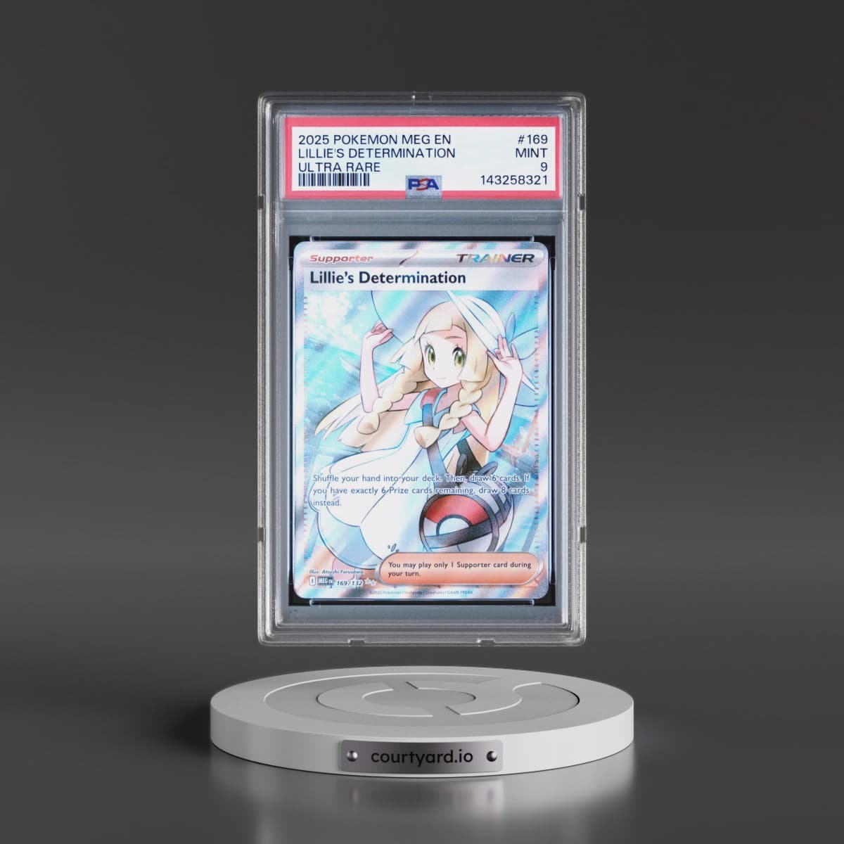 2025 Pokémon Meg EN-Mega Evolution #169 Lillie's Determination - Ultra Rare (PSA 9 MINT)