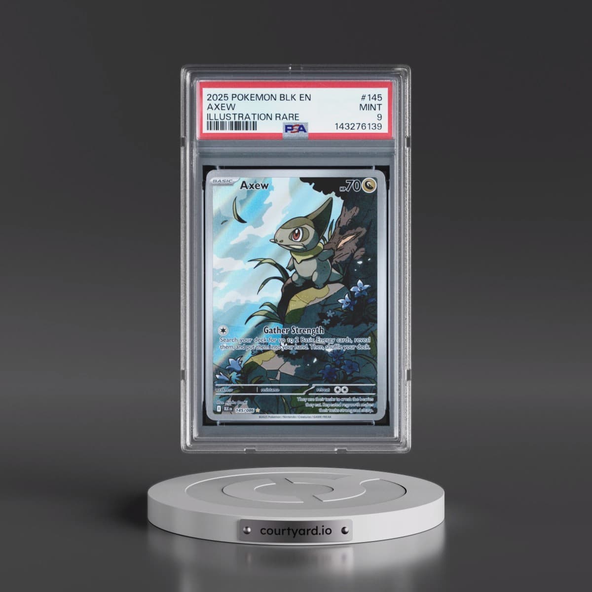 2025 Pokémon Blk EN-Black Bolt #145 Axew - Illustration Rare (PSA 9 MINT)