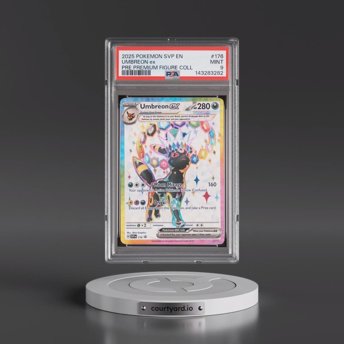 2025 Pokémon Svp EN-SV Black Star Promo #176 Umbreon EX - Holo Prismatic Evolutions Premium Figure Collection (PSA 9 MINT)