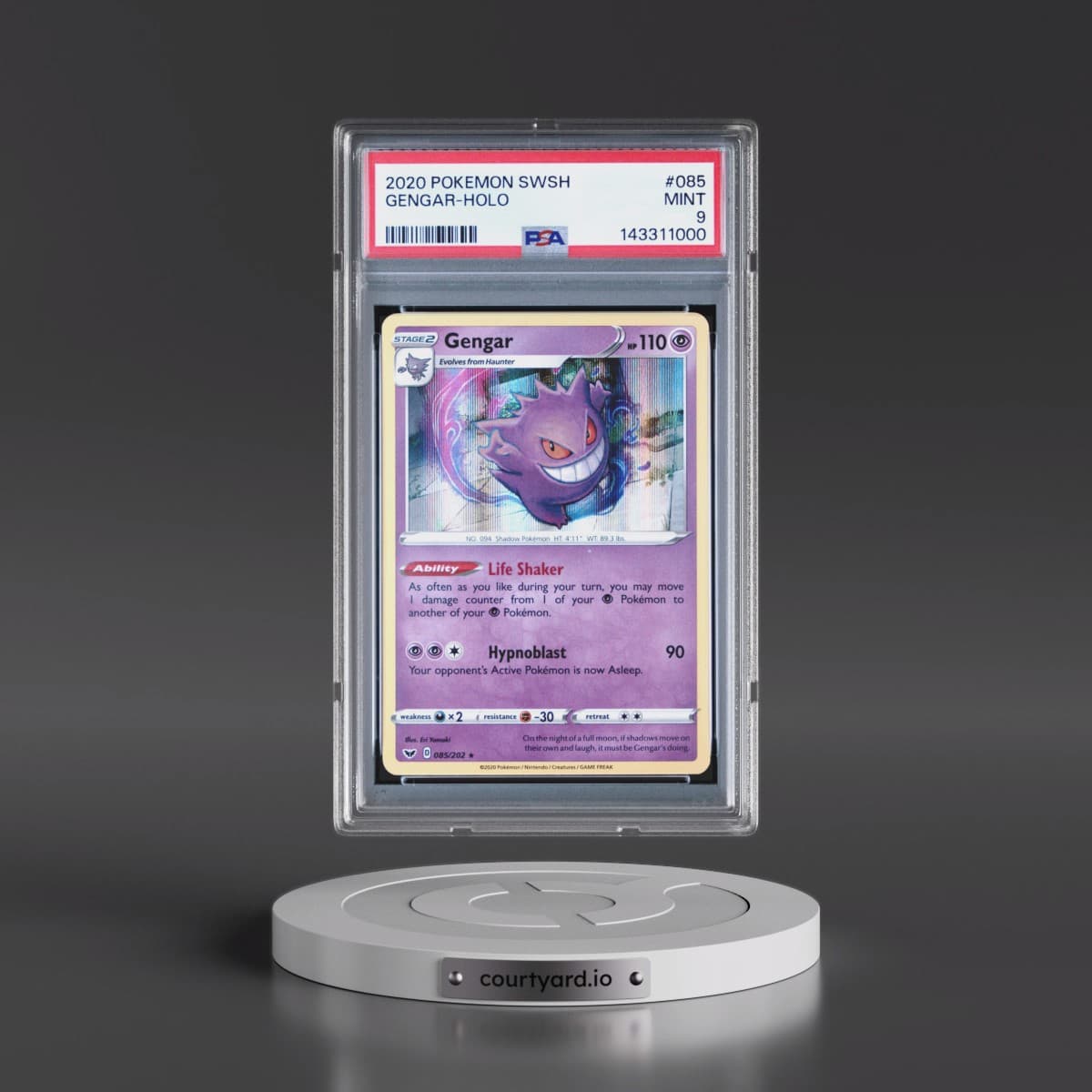 2020 Pokémon Sword & Shield #085 Gengar - Holo (PSA 9 MINT)