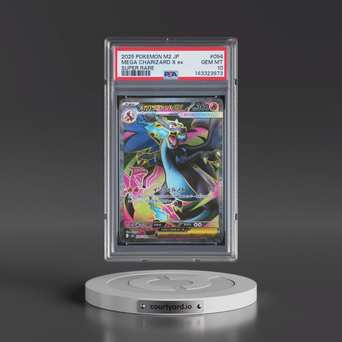 2025 Pokémon M2-Inferno X #094 Mega Charizard X EX - Holo Super Rare (PSA 10 GEM MINT)