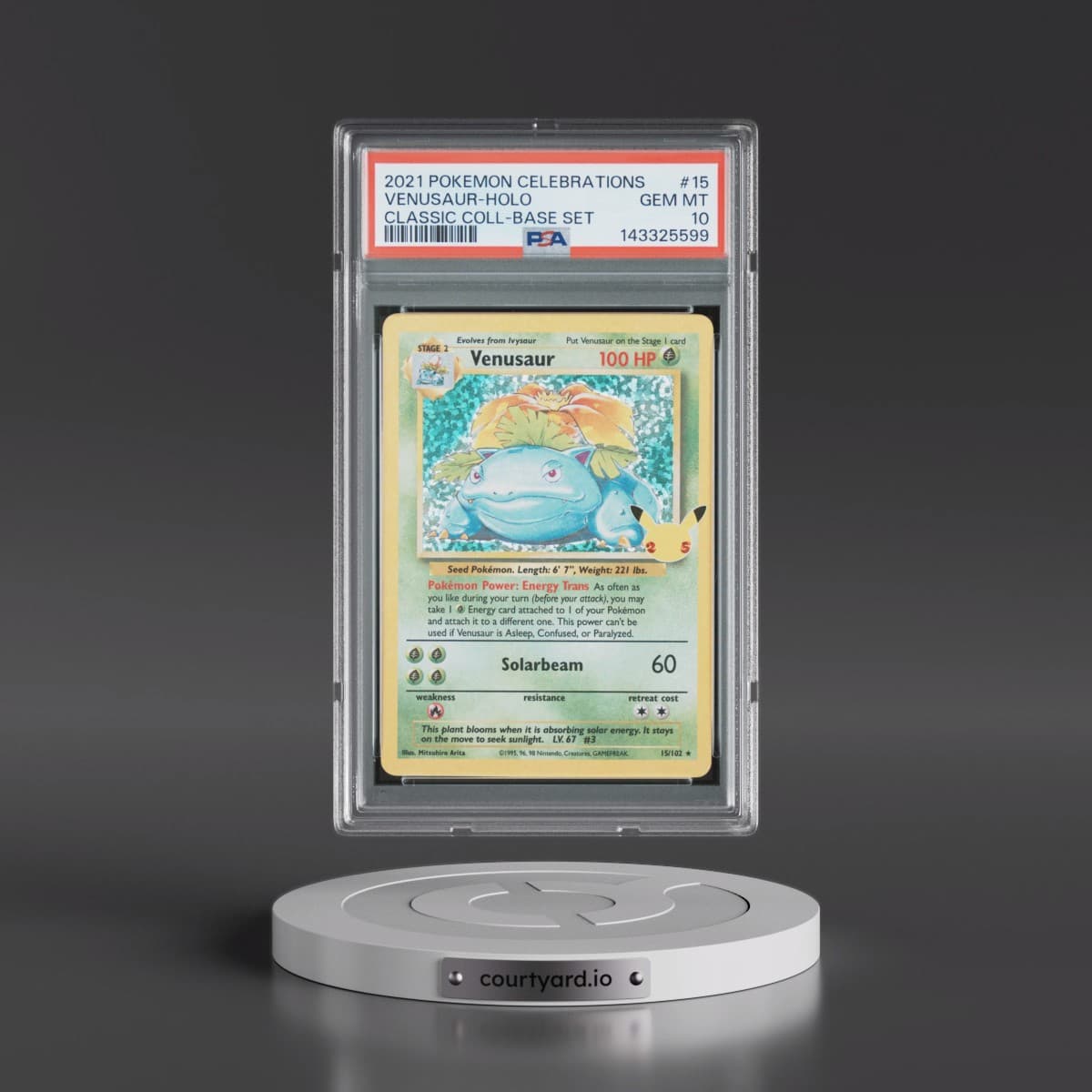 2021 Pokémon Celebrations Classic Collection #15 Venusaur - Holo (PSA 10 GEM MINT)