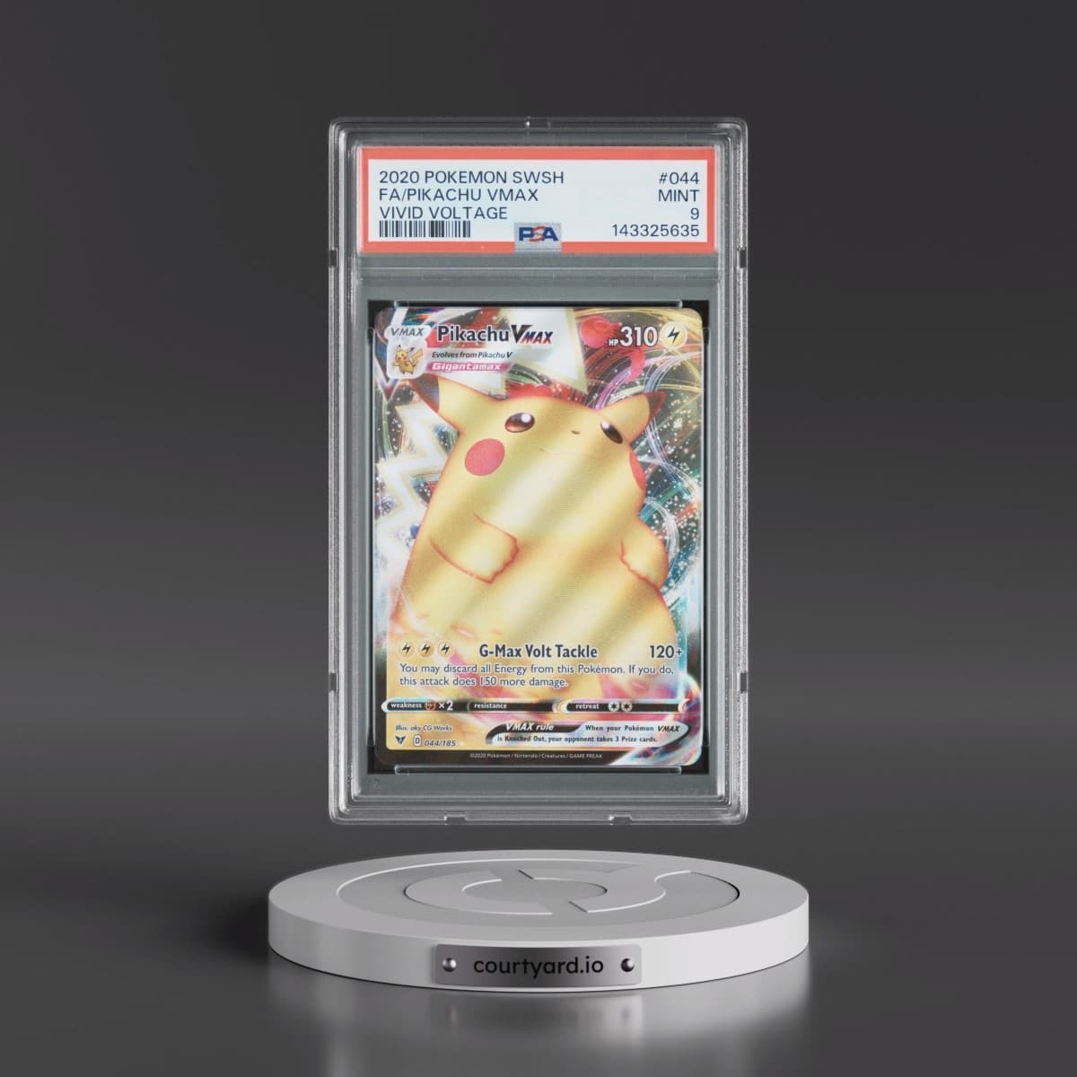 2020 Pokémon Sword & Shield Vivid Voltage #044 Pikachu Vmax - Full Art (PSA 9 MINT)