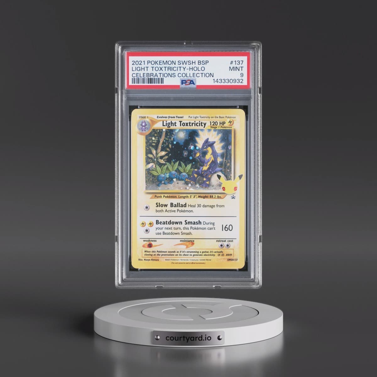 2021 Pokémon Swsh Black Star Promo #137 Light Toxtricity - Holo Celebrations Collection (PSA 9 MINT)