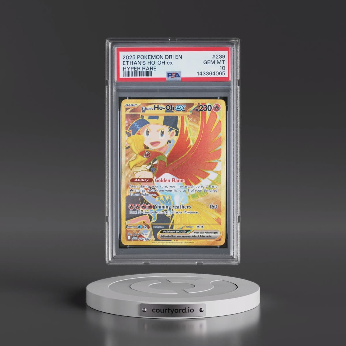 2025 Pokémon Dri EN-Destined Rivals #239 Ethan's HO-Oh EX - Holo Hyper Rare (PSA 10 GEM MINT)