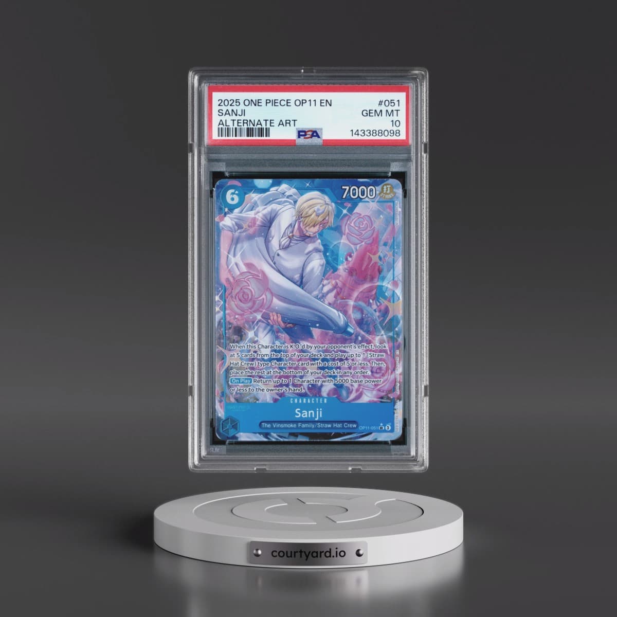 2025 One Piece OP11-A Fist of Divine Speed #051 Sanji - Alternate Art (PSA 10 GEM MINT)