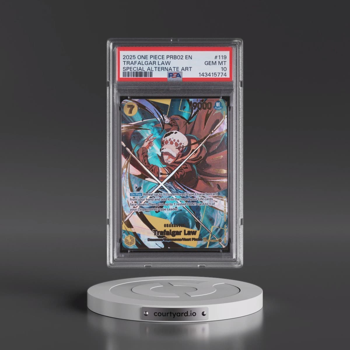 2025 One Piece PRB02-Premium Booster -One Piece Card the Best- Vol.2 #119 Trafalgar Law - Special Alternate Art (PSA 10 GEM MINT)