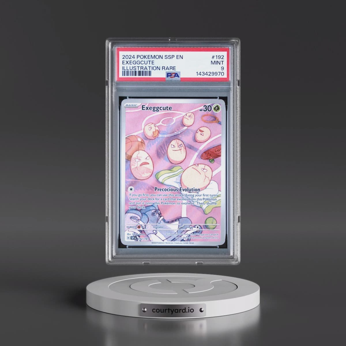 2024 Pokémon Ssp EN-Surging Sparks #192 Exeggcute - Illustration Rare (PSA 9 MINT)