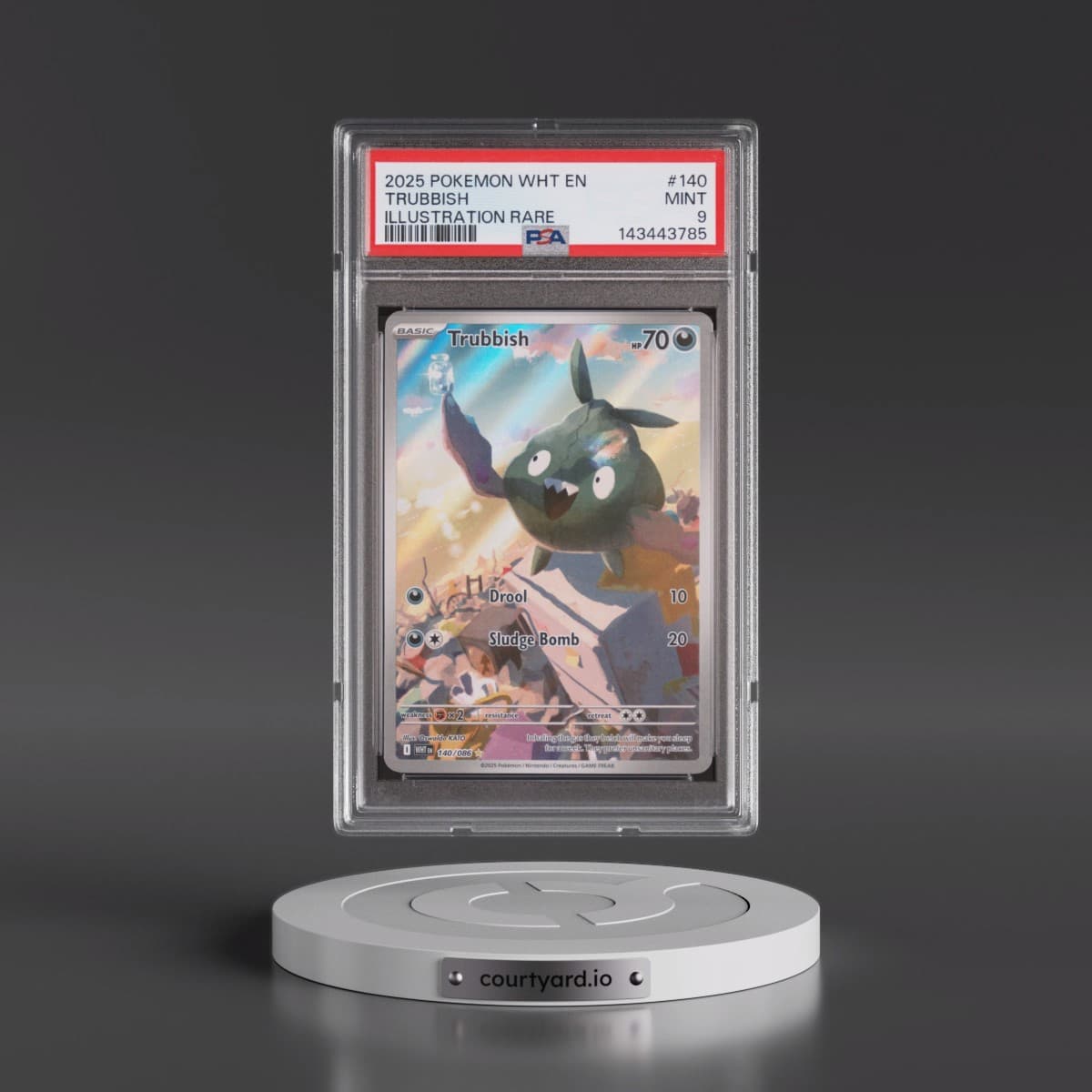 2025 Pokémon Wht EN-White Flare #140 Trubbish - Illustration Rare (PSA 9 MINT)