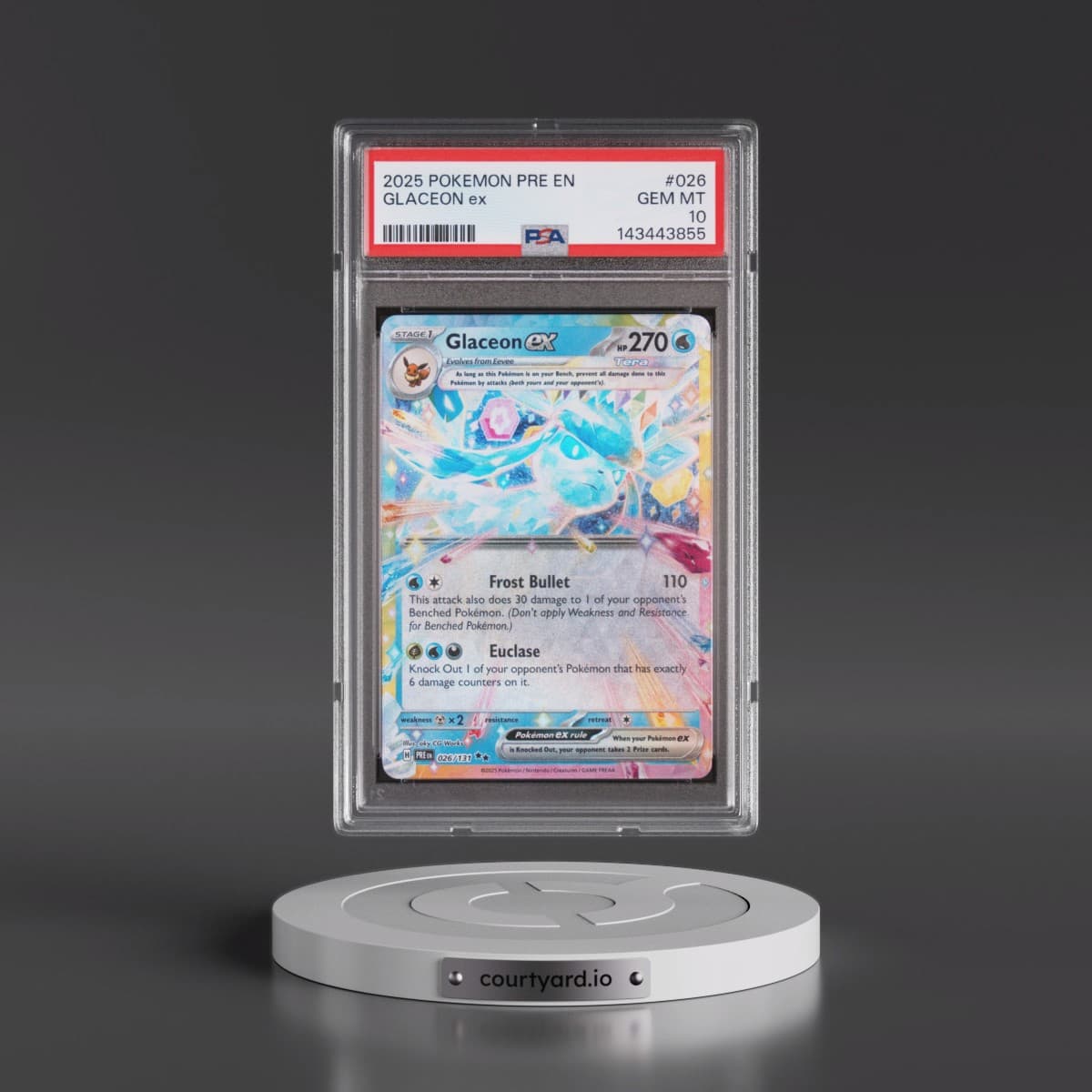 2025 Pokémon Pre EN-Prismatic Evolutions #026 Glaceon EX - Holo (PSA 10 GEM MINT)