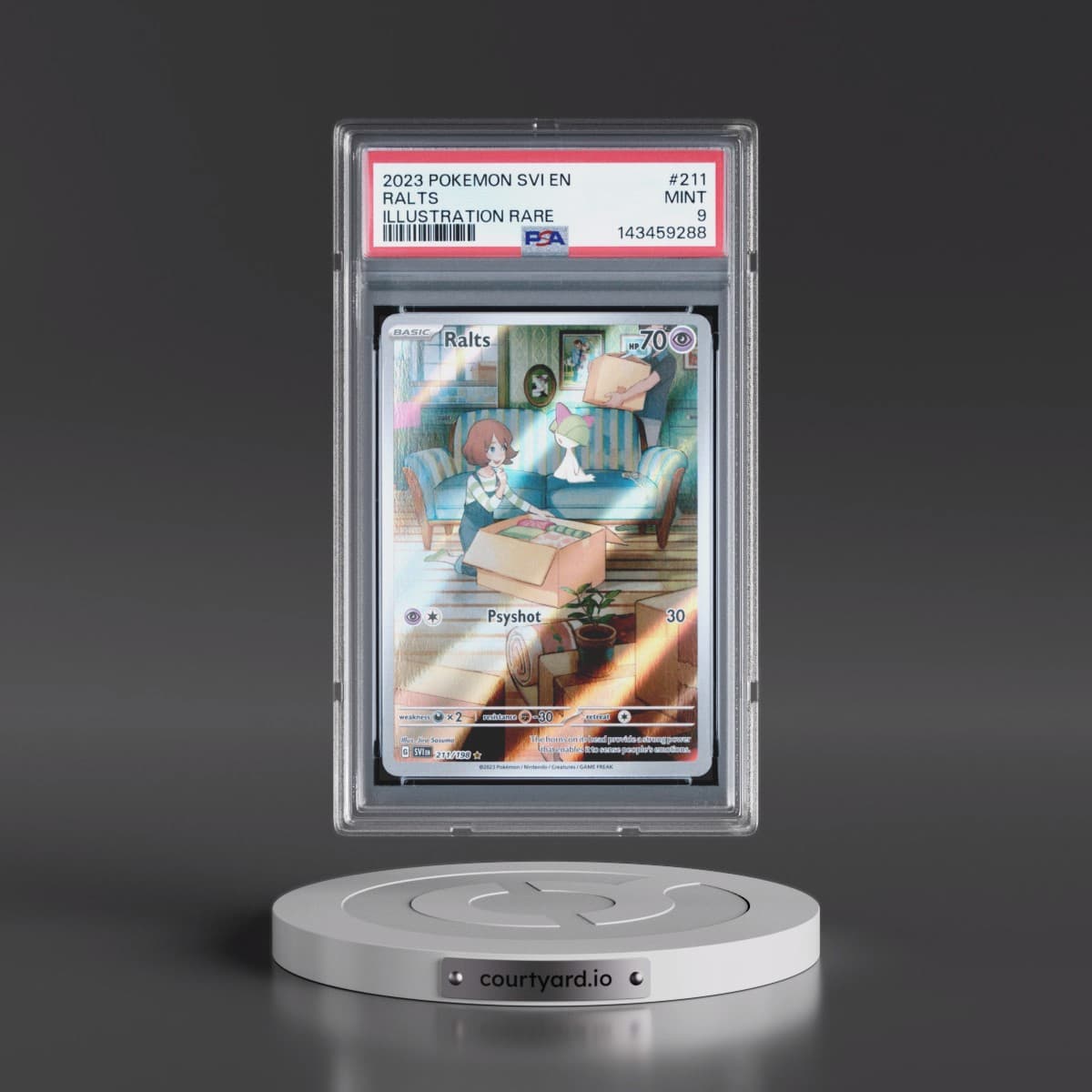 2023 Pokémon Svi EN-Scarlet & Violet #211 Ralts - Illustration Rare (PSA 9 MINT)